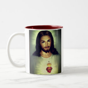 Heilig Hart van Jezus Bevestigingsgebed Tweekleurige Koffiemok
