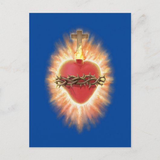 Heilig hart van Jezus Blauw Briefkaart (Voorkant)