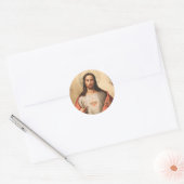 Heilig hart van Jezus Blessing Ronde Sticker (Envelop)