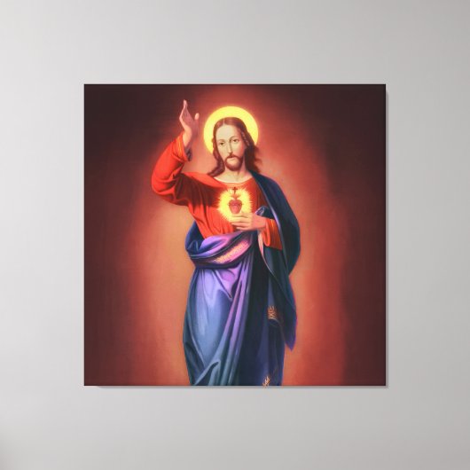 Heilig hart van Jezus Christus Canvas Afdruk (Voorkant)