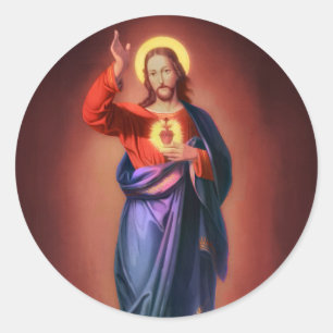 Heilig hart van Jezus Christus Ronde Sticker