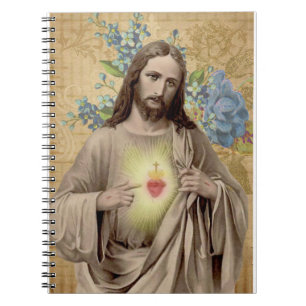 heilig hart van Jezus Floral Religious Notitieboek