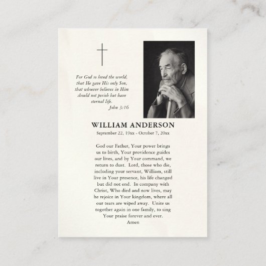 Heilig Hart van Jezus Foto Begrafenisgebed Kaart Plaatskaartje (Achterkant)