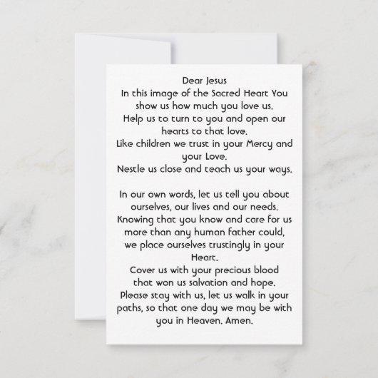 Heilig Hart van Jezus gebed (Achterkant)