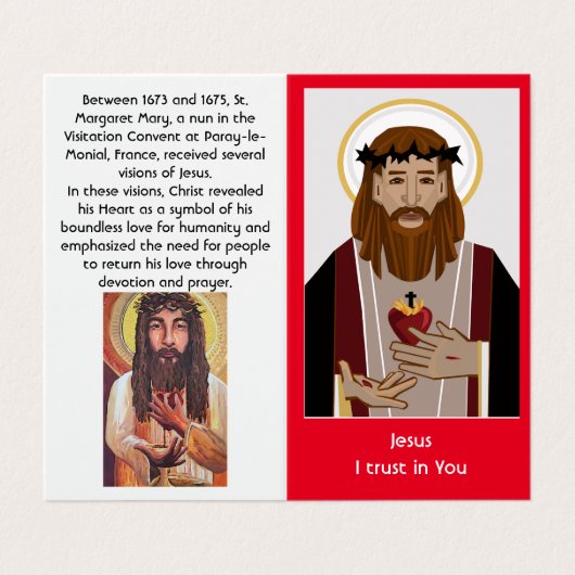 Heilig Hart van Jezus gebed Visitekaartjes (Buitenkant ongevouwen)