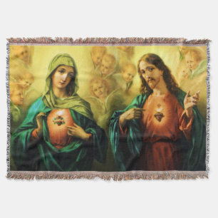 Heilig hart van Jezus & Immaculate Mary Blanket Deken
