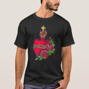 Heilig Hart Van Jezus Katholiek Traditioneel Latij T-shirt