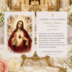 Heilig Hart van Jezus Katholieke Huwelijksgebedenk Visitekaartje