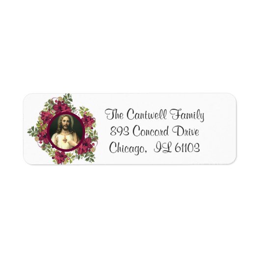 Heilig hart van Jezus Kerst Katholieke Kerst Etiket (Voorkant)