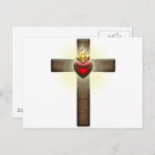 Heilig hart van Jezus Kruis Briefkaart (Voorkant / Achterkant)