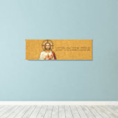 Heilig Hart van Jezus met Bijbelvers Canvas Afdruk (Insitu (Houten vloer))