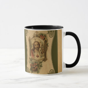 Heilig hart van Jezus met lamsvlees en bloemen Mok