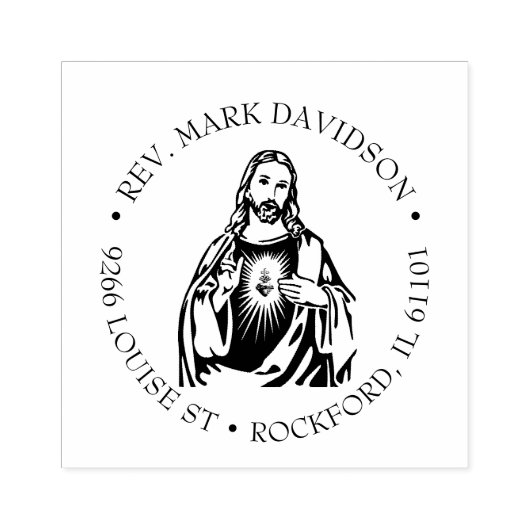 Heilig hart van Jezus Religieuze goddelijke genade Rubberstempel (Afrduk)