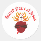 Heilig hart van Jezus Ronde Sticker (Voorkant)