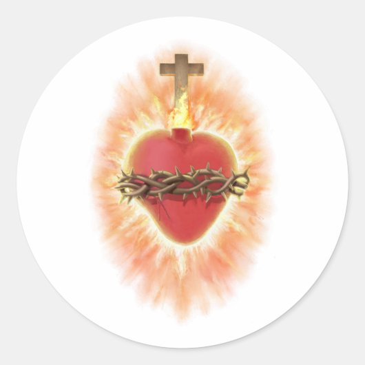 Heilig hart van Jezus Ronde Sticker (Voorkant)