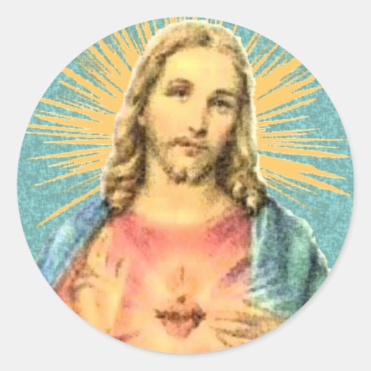Heilig hart van Jezus Ronde Sticker (Voorkant)