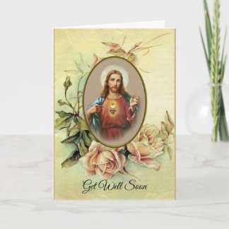 Heilig Hart van Jezus Rozen wordt snel gezond Kaart
