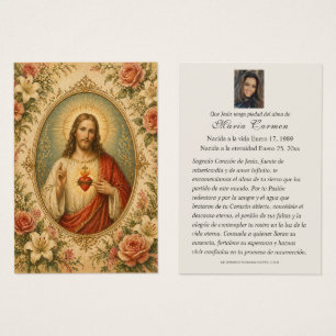 Heilig Hart van Jezus Spaanse rouwgebed Visitekaartje