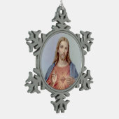 heilig hart van Jezus Tin Sneeuwvlok Ornament (Links)