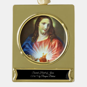 Heilig hart van Jezus Verguld Banner Ornament