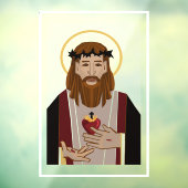 Heilig Hart van Jezus Window Cling Raamsticker (Vel 3)