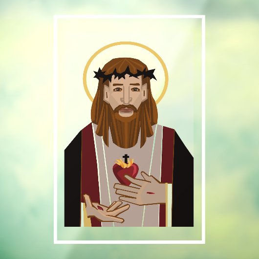 Heilig Hart van Jezus Window Cling Raamsticker (Vel 3)