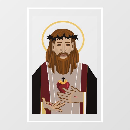 Heilig Hart van Jezus Window Cling Raamsticker (Vel)