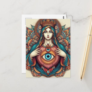 Heilig Hart Van Maria Bescherming Tegen het Kwade Briefkaart