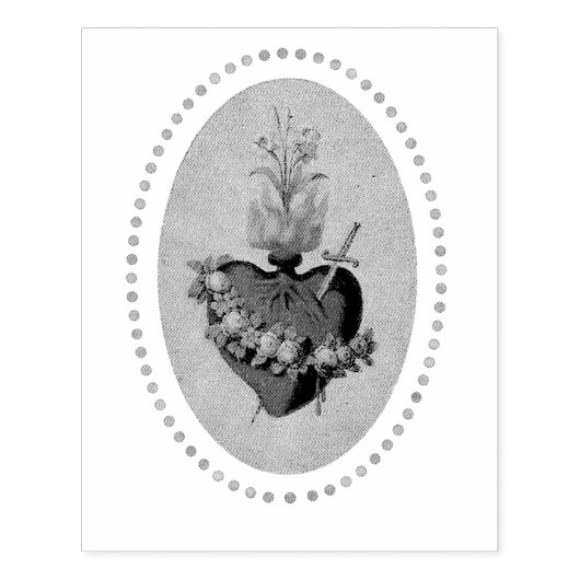 Heilig Hart van Mary Rubber Stamp Rubberstempel (Afrduk)