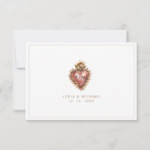 Heilig Hartcrest | Monogram RSVP | Maaltijdopties Kaartje (Achterkant)
