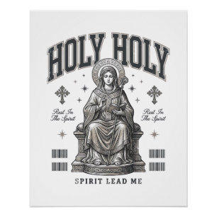 Heilig Heilig Vintage Gravure Religieus Shirt Ontw Perfect Poster