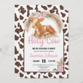 Heilig Koe Rustisch Baby shower Kaart (Voorkant / Achterkant)