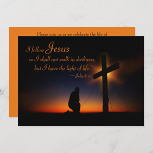 Heilig Kruis bij Sunset Memorial Service Aankondig Kaart