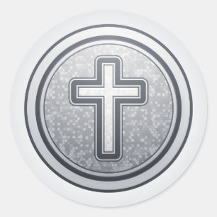 Heilig Kruis en Gebed Ronde Sticker