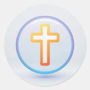 Heilig Kruis en Gebed Ronde Sticker