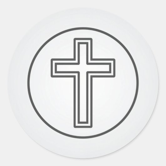 Heilig Kruis en Gebed Ronde Sticker (Voorkant)