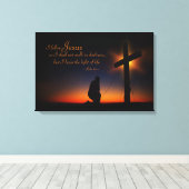 Heilig Kruis op zonsondergang (Personaliseren) Canvas Afdruk (Insitu (Houten vloer))