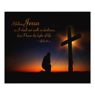 Heilig Kruis op zonsondergang (Personaliseren) Foto Afdruk