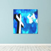 Heilig Kruisblauw met rugleuning omwikkeld Canvas (Insitu (Houten vloer))