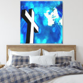 Heilig Kruisblauw met rugleuning omwikkeld Canvas (Insitu (Slaapkamer))