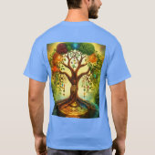 Heilig Lotus en Kosmisch DNA Abstract Art T-Shirt (Achterkant)