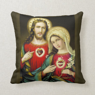Heilig Onbevlekt Hart van Jezus Maria Kussen