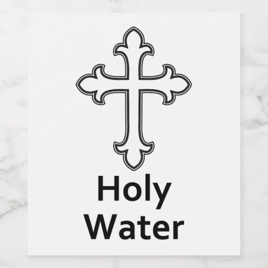 Heilig Water Cross Christendom Fles Flask Label Wijn Etiket (Enkel label)