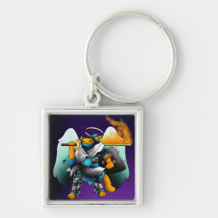 Heilige Angel Knight Cat Sleutelhanger