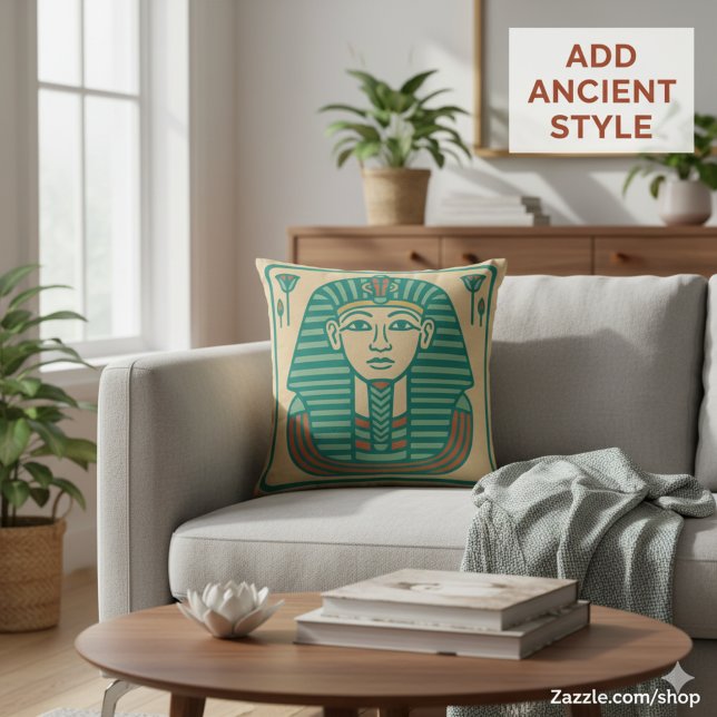 Heilige Anubis & Papyrus Egyptische kunst Kussen (Creator heeft geüpload)