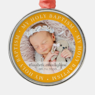 Heilige Baptisme Simple Lijst Modern Custom Photo  Metalen Ornament
