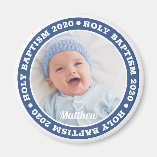 Heilige Baptisme Simple Moderne Custom Photo Keepo Magneet (Voorkant)