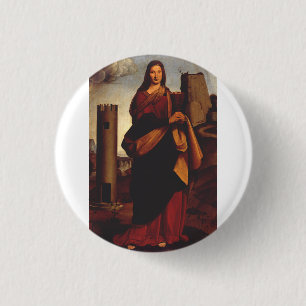 Heilige Barbara Heilig Icoon Grafische Kunst Ronde Button 3,2 Cm
