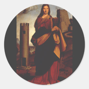 Heilige Barbara Heilige Icoon Grafische Kunst Ronde Sticker