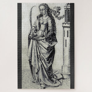 Heilige Barbara van de Toren Heilige Grafische Kun Legpuzzel